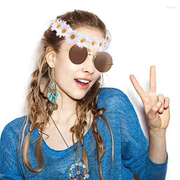 Suministros de fiesta Accesorios de vestuario hippie Carnaval decorativo Halloween Cabecillo de la cabeza de corona de flores y gafas de sol accesorio