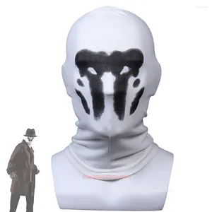 Suministros para fiestas, máscara de mancha de tinta que cambia de Color, Watchmen Rorschach, Walter Kovacs, disfraz blanco de Halloween, tocado de cara completa