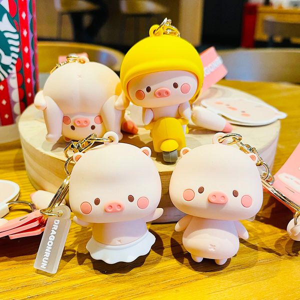 Suministros de fiesta Ins Lindo Little Pig Linda muñeca Colgante Exquisito Cadena de llave de coche pequeño regalo