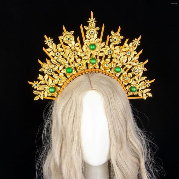 Party Supplies Ins Po Props Gold Spiked Halo Crown Mary Apollo Sun Angel Goddess Gothic Goth Goth Poice pour la mariée Poshoot