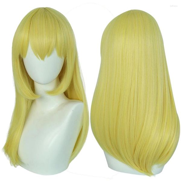 Perruques Irvine pour femmes adultes, fournitures de fête, jeu de rôle jaune, cheveux longs et lisses, Mashle, Muscles magiques, accessoires de Costume de Cosplay