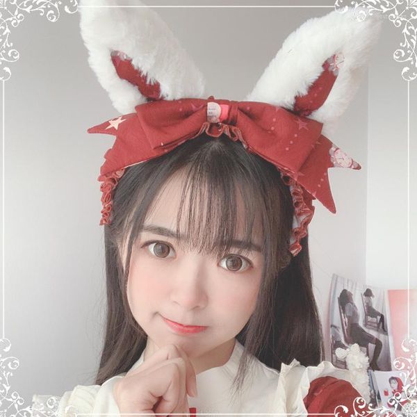 Fournitures de fête, coiffure Lolita japonaise Style Kawaii, nœud Super mignon, Anime Cosplay, bandeau d'oreille avec oreilles