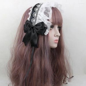 Feestbenodigdheden Japanse gegolfde lolita lint bowknot hoofdband kopstuk schattig zoet haar hoepel band meid cosplay haarband accessoires