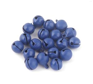 Fournitures de fête Jingle Bells For Crafts Gold Sound Ornement Perles Charme Pendants Bijoux Faire des résultats 8 mm bleu