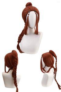 Feestbenodigdheden katara cosplay lange pruik kostuum accessoires cartoon avatar laatste airbender fantasia haarpruiken vrouwen Halloween -rekwisieten