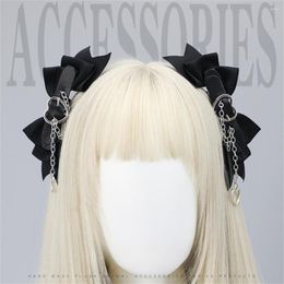 Fournitures de fête Kawaii ruban noir nœud papillon pince à cheveux Lolita métal Punk amour à la main nœud Slip femmes enfants Halloween chapeaux