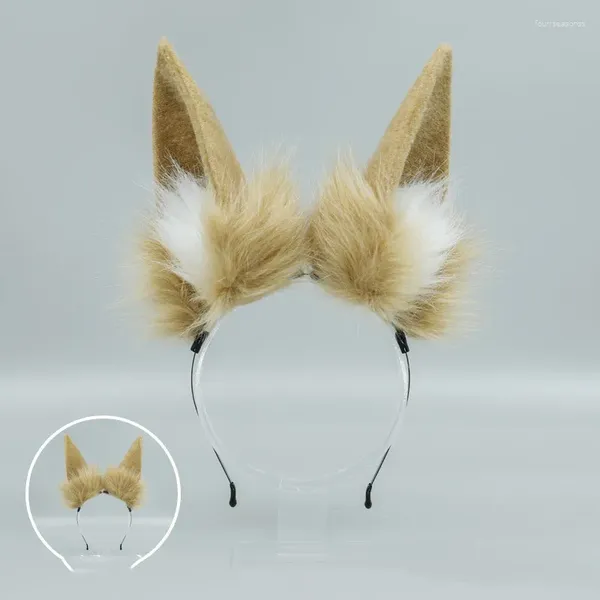 Suministros de fiesta Kawaii Mujeres Simulación de Halloween Ears Long -Long Band Cosplay Anime Plush Wolf Animal Ear KC Lolita Cabello