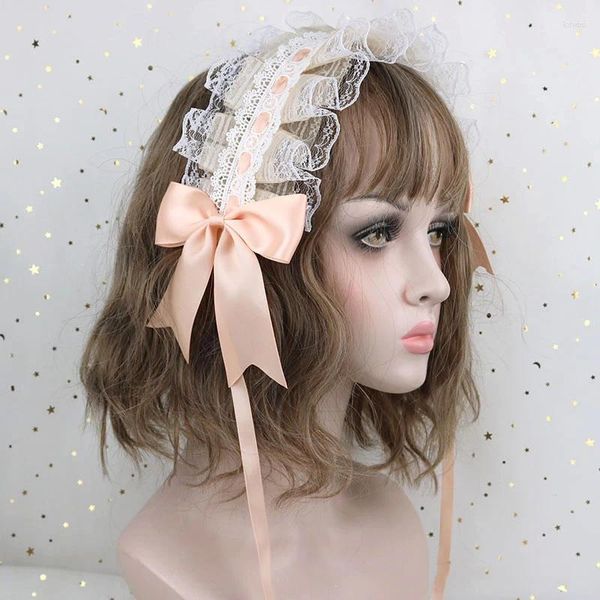 Suministros para fiestas, cinta de encaje anudada, diadema, tocado de Cosplay, lindo estilo japonés, dulce y encantadora banda para el cabello, accesorios para el cabello de sirvienta