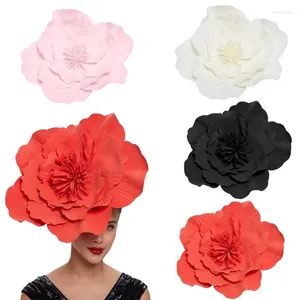 Suministros de fiesta, sombreros grandes de flores para mujer, tocado, diadema, tocado para disfraz, venta al por mayor