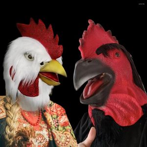 Fournions de fête Létex Rooster Animal Head Mask Halloween Costume Cosplay Headgear Access