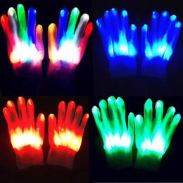 Fournitures de fête Glants LED GLANTS PERFORMANCE STACE PERFORMANCE ENCIREAGNE HALLOWEEN GLants Colorful Flash Gloveslt896