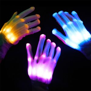 Fournitures de fête Glants menés Gants Performance Performance Entertainment Cheer Halloween Glove Glove Colorful Flash Gloveslt897
