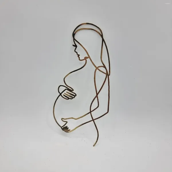 Artículos de fiesta Línea Arte Mujer Embarazada Cake Topper Encanto Abstracto Baby Shower
