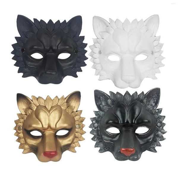 Masque de Lion demi-visage, fournitures décoratives durables 3D pour Halloween, mascarade en mousse PU, Costume pour adulte, fournitures de fête