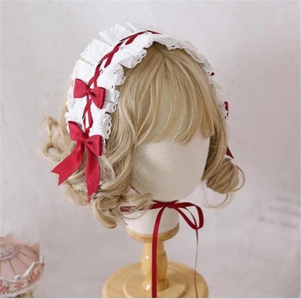 Fournitures de fête Lolita fille bandeau dentelle nœud papillon chapeaux Cosplay princesse bandeau cheveux épingle à cheveux accessoires B1305
