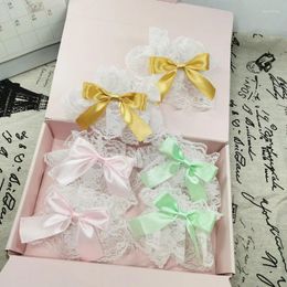 Fournitures de fête Lolita Chepps en satin Sweet Satin Bow Ruffles Floral Lace Bracelet Bracelet Bracelet Japane