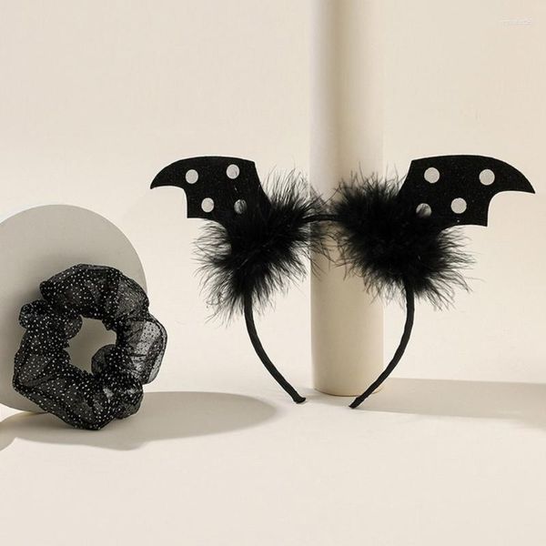 Suministros para fiestas, diadema con forma de ala de murciélago, cuerda para el cabello, espeluznante, Punk de Halloween para pografía