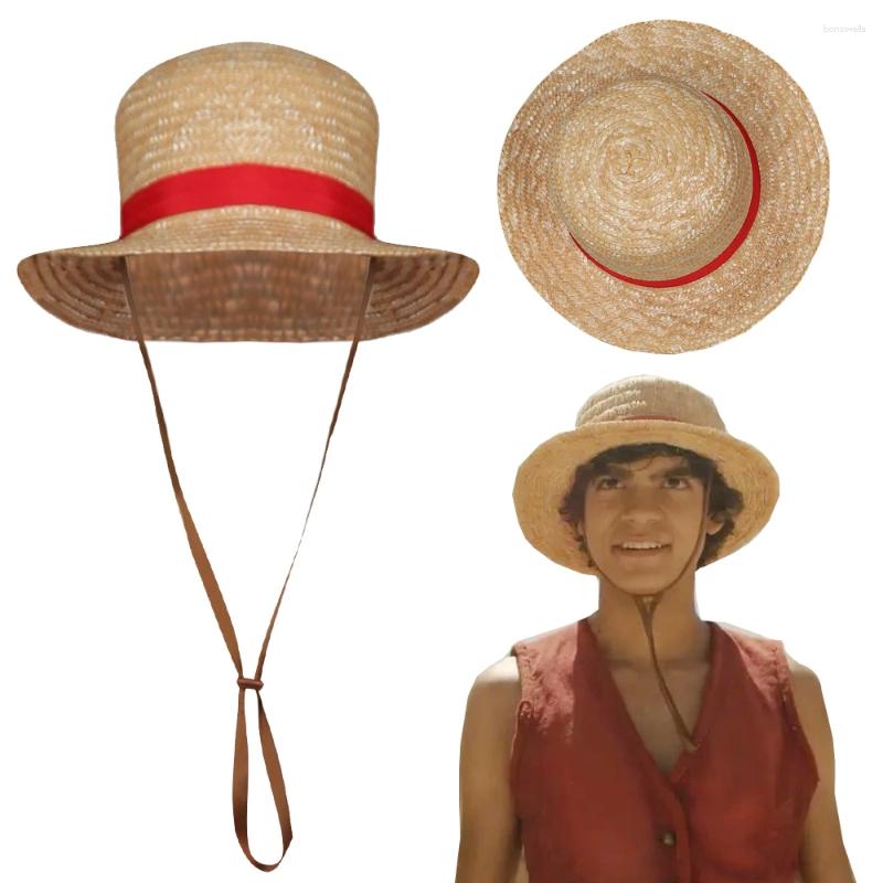 Party Supplies Luffy Cosplay Straw Hat Costume Props TV Live Action One Piece Disguise Cap Outfits Adult Halloween Suit Accessories