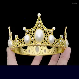 Fournions de fête Luxury Mini Golden Silver Pearl Crown Gâteau Topper Metal Hollow Briny Handmade Decor Kid