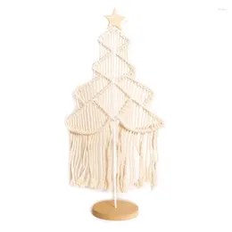 Fournitures de fête en macramé tissé à la main, ornements d'arbre de noël, pompon artistique bohème pour décoration de fenêtre de bureau