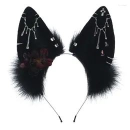 Fournitures de fête Masquerade Hair Hoop Wolf Ear en peluche Bandeau Band Filles Ornement ethnique