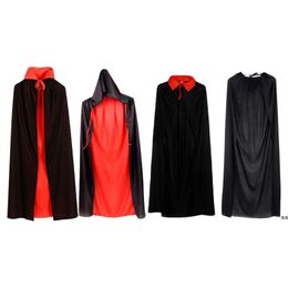 Fournitures de fête Cape d'Halloween médiévale Capuche de la mort Tissu Assistant Sorcière Cape 80cm / 150cm Robe pour Robe de Noël Vampire Déguisement GWE14289