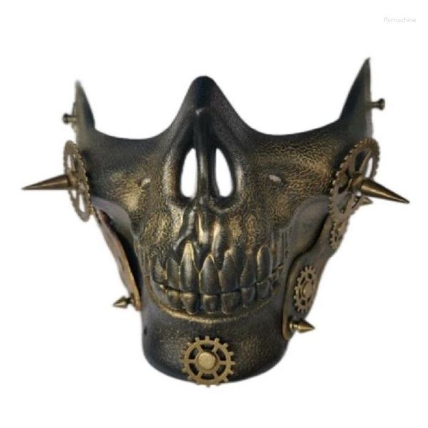 Masque gothique rétro Steampunk pour hommes/femmes, fournitures de fête, équipement de Cosplay, mascarade d'halloween à longues pointes