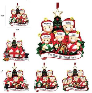 Feestartikelen Merry Christmas Ornament DIY Greetings Quarantaine Xmax Pandemische Sociale Distancing Tree Hanger Gift Accessoires