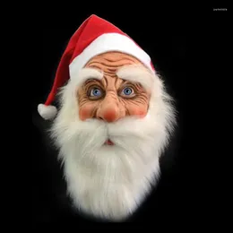Supplies de fête Joyeux Noël Santa Claus Masque en latex Outdoor Ornois Costume mignon Masquerade Wig Beard Haby Up Noël