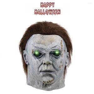 Feestvoorraden Michael Myers Mask Halloween Kills eindigt latex devil cosplay mascarilla's horror gezicht masques carnaval helmen led