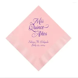 Suministros de fiesta MIS Quince Anos Normas de cumpleaños Conjunto personalizado de 100 impresos personalizados 15 quince quince español