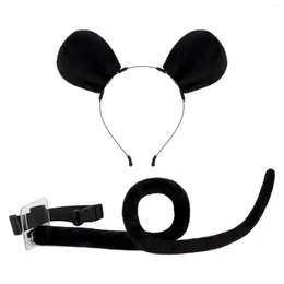 Fournitures de fête, ensemble d'accessoires de Costume de souris, oreilles et queue de souris pour carnaval, fêtes à thème d'animaux, anniversaire, pâques, Halloween