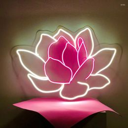 Feestartikelen Neon Sign Slaapkamer "Bloem" Verlichting voor thuis Led Custom