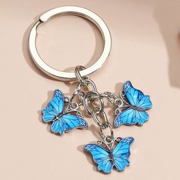 Feestbenodigdheden nieuwe kleuren email vlinder Butterly Key Chain Dames Bag Accessoires Sieraden Geschenken RRA920