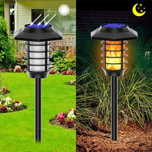 Suministros para fiestas, nuevas lámparas de llama solar, jardín, exterior, impermeable, iluminación de paisaje, lámpara de antorcha, césped