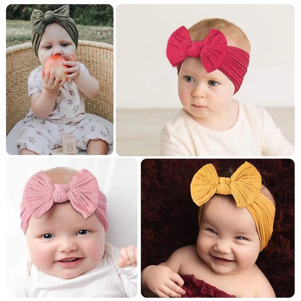 Suministros para fiestas, diadema para bebés recién nacidos, niñas, tejido elástico, Bandana para niños, lazo para bebés, nailon suave, tocados para niños, accesorios para el cabello