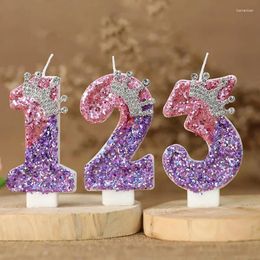 Party Supplies Number Cougies Cake Decoration For Girl Birthday Glitter Princess Crow