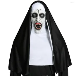 Suministros de fiestas máscara de la monja Las máscaras de cosplay Valak Halloween Terror Disfraces para mujeres Mascos aterradores accesorios de disfraces de lujo mascarillas hombre