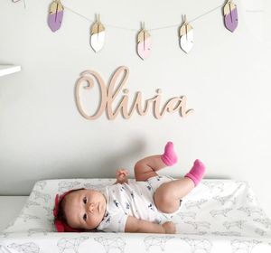 Fournitures de fête pépinière nom signe pour bébé lettres en bois chambre d'enfants personnalisé suspendu douche cadeau personnalisé