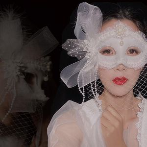 Articles de fête Autre événement Cosplay Masque Maquillage Sexy Dame Voilée Élégant Halloween Carnaval Masques Vintage Mascarade Perlé À La Main Oeil