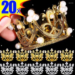 Feestbenodigdheden Pearl Crown Topper voor Brithdday Cake Decoratie Kids Baby Headwear Mini Gold Silver Flower Kitchen Home