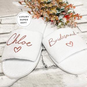 Feestbenodigdheden Gepersonaliseerde bruids slippers bruidsmeisje kip aangepaste spa bruiloft voor geschenken