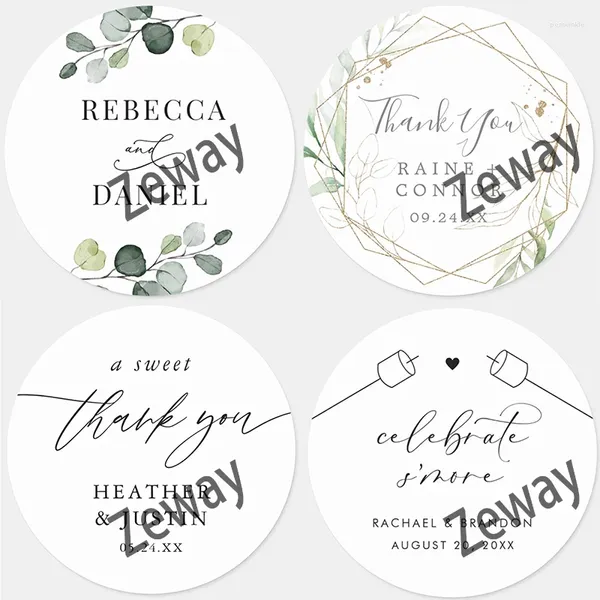 Suministros de fiesta Pegatina personalizada Custom Stickers lindas Círculo para la redonda de bodas Favor Negocios hechos a mano