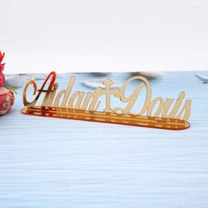 Fournitures de fête Nom de couple en acrylique personnalisé pour décoration de table décoration de mariage personnalisé sur le cadeau d'anniversaire de bureau cadeau