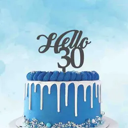 Décoration de gâteau d'anniversaire personnalisée, fournitures de fête, personnalisée de votre âge, bonjour 30 ans, décoration du 30e anniversaire