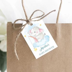 Feestartikelen Gepersonaliseerde Aangepaste Vierkant Cadeaulabel Baby Douche Sticker Leuke Olifant Ballondoos Kinderverjaardag