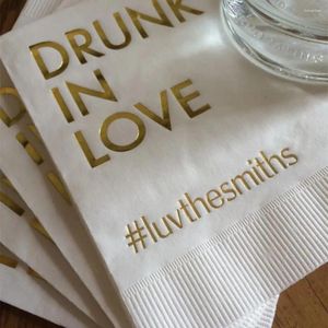 Feestbenodigdheden gepersonaliseerde servetten bruids douchepapier bruiloft op maat gemaakte dronken in liefde hash tag hashtag dru