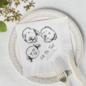 Fournitures de fête Portrait Portrait Cocktail Napkins - Parfait pour les mariages et les occasions spéciales!Custom Cockta