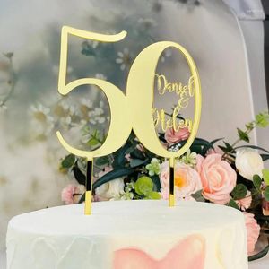 Party Supplies Personnalize ConjETS 50th Anniversary Cake Topper 25th Nom et âge personnalisés