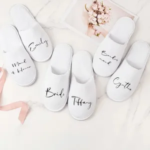 Fournitures de fête Personnalisés Bachelorette Bachel Bridal Shower Proposition Pantoufles Bride Brides Dridemaid Slipper Custom Gift